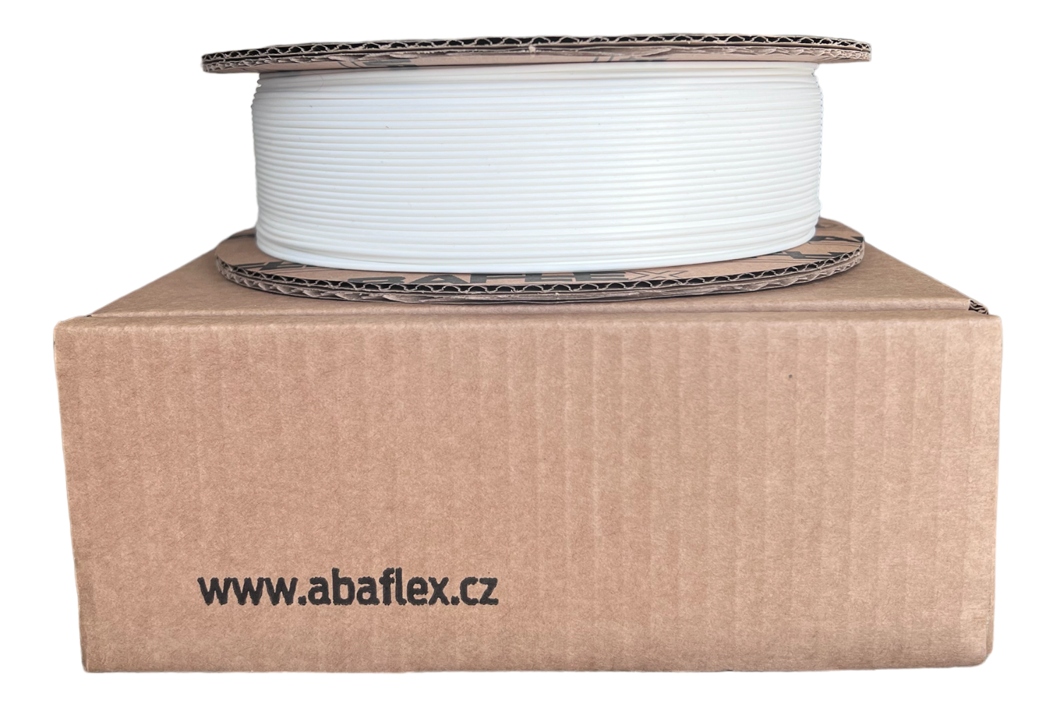 PLA filament ABAFLEX bílý, 1.75 ± 0.019 mm, 750g, cívka 64mm