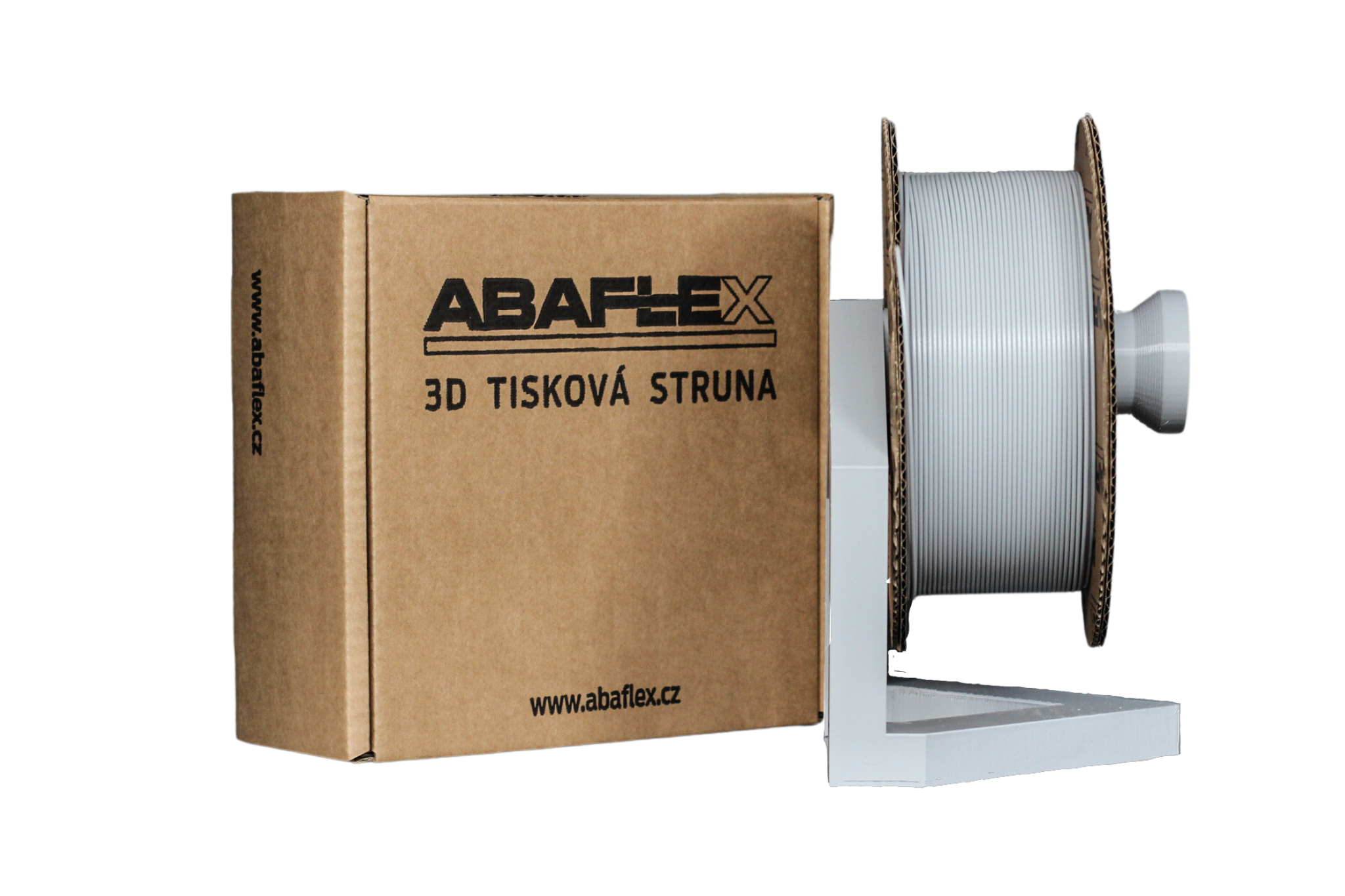 PLA filament ABAFLEX šedý, 1.75 ± 0.019 mm, 1000g, cívka 84mm