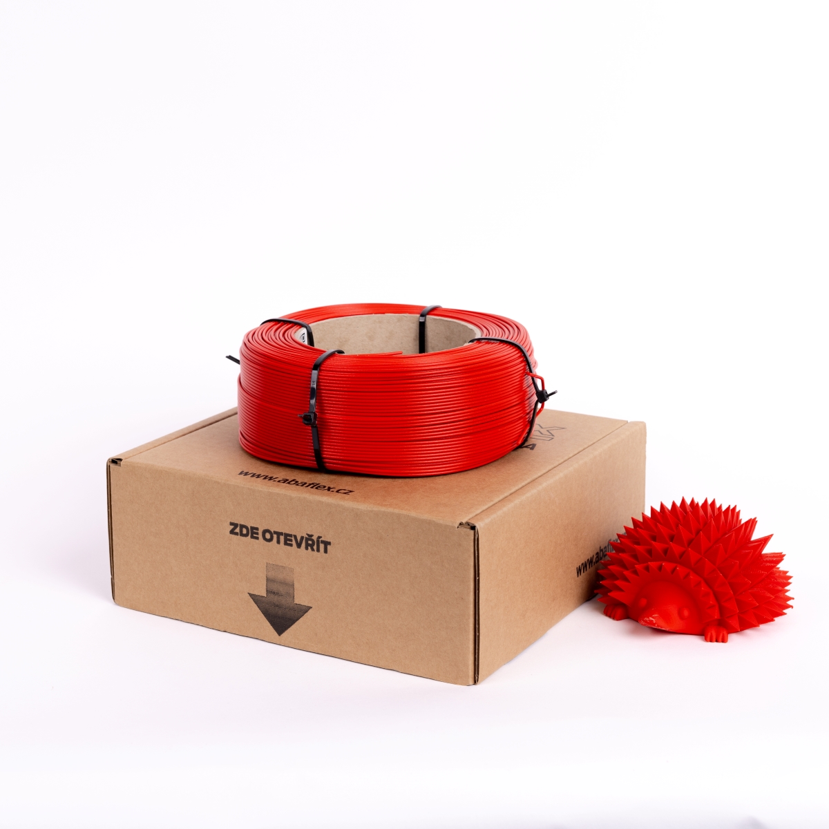 PLA filament ABAFLEX červená, 1.75 ± 0.019 mm, 1000g, REFILL 70mm